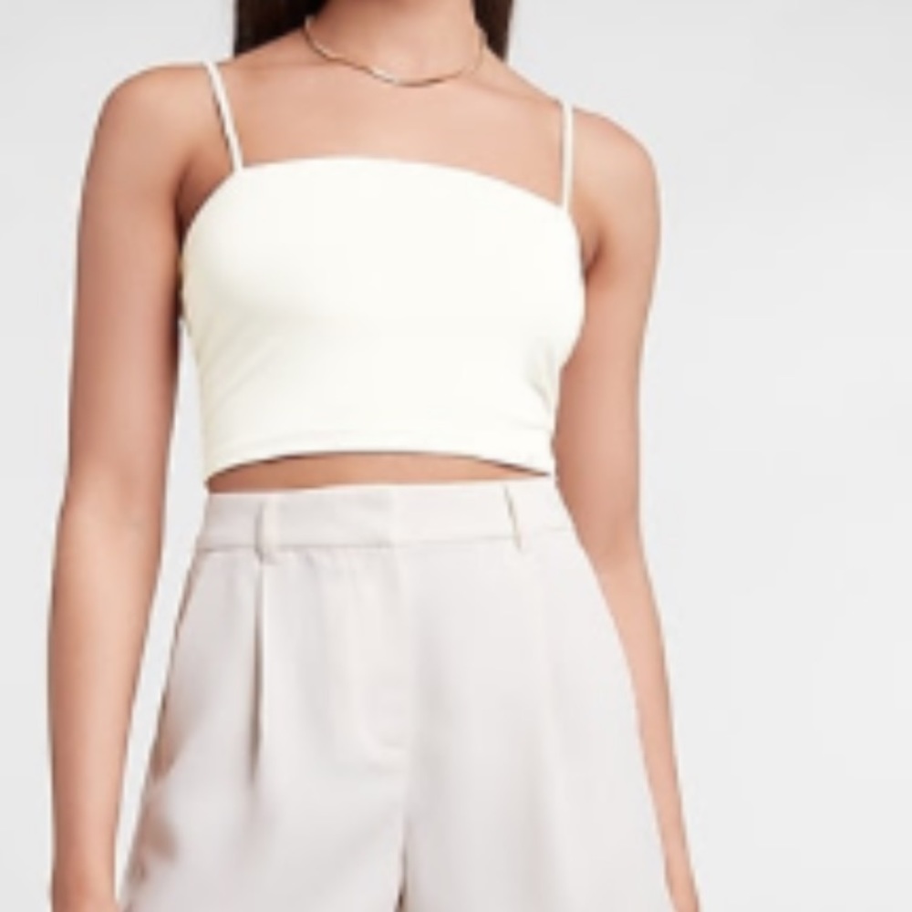 Express Body Contour Silky Square Neck Cropped Cami